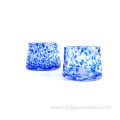 Blue and White spot Glass Jars